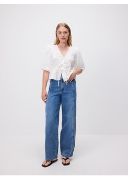 Reserved - Jeansy wide leg z przeszyciami - niebieski ze sklepu Reserved w kategorii Jeansy damskie - zdjęcie 181991812