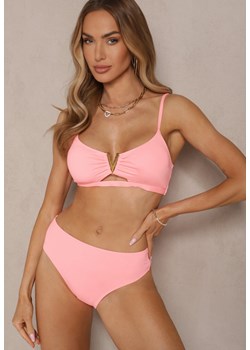 Różowe Bikini Majtki Figi i Biustonosz Ozdobiony Metaliczną Aplikacją Kinniela ze sklepu renee.pl w kategorii Stroje kąpielowe - zdjęcie 181994234