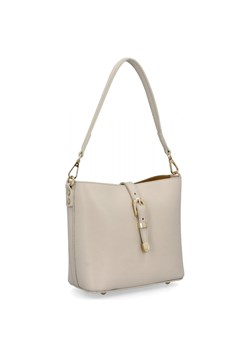 Elegancka Torebka Skórzana Listonoszka 3 Komory 573 Beżowa ze sklepu PaniTorbalska w kategorii Torby Shopper bag - zdjęcie 181994983