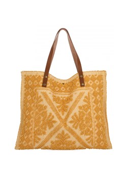Włoska Torebka Shopper bag w Modne Wzory 5887 Żółta ze sklepu PaniTorbalska w kategorii Torby Shopper bag - zdjęcie 181995101