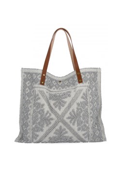 Włoska Torebka Shopper bag w Modne Wzory 5887 Jasno Szara ze sklepu PaniTorbalska w kategorii Torby Shopper bag - zdjęcie 181995150
