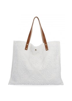 Włoska Torebka Shopper bag w Modne Wzory 5887 Biała ze sklepu PaniTorbalska w kategorii Torby Shopper bag - zdjęcie 181995260