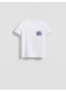 Reserved - T-shirt z naszywaną aplikacją - biały ze sklepu Reserved w kategorii Bluzki damskie - zdjęcie 181995651
