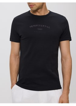 Reserved - T-shirt slim fit z nadrukiem - czarny ze sklepu Reserved w kategorii T-shirty męskie - zdjęcie 182000094