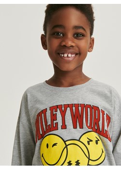 Reserved - Longsleeve oversize SmileyWorld® - jasnoszary ze sklepu Reserved w kategorii T-shirty chłopięce - zdjęcie 182001530