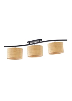 Regulowana 3-punktowa lampa sufitowa w stylu boho CARTAGENA BOHO z rattanowymi kloszami ze sklepu Lysne w kategorii Lampy sufitowe - zdjęcie 182003902