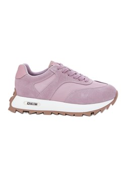 Zamszowe Sneakersy Na Platformie Damskie Big Star RR274900 HI-POLY System Fioletowe ze sklepu ButyModne.pl w kategorii Buty sportowe damskie - zdjęcie 182004582