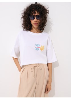 Mohito - T-shirt z letnim nadrukiem - biały ze sklepu Mohito w kategorii Bluzki damskie - zdjęcie 182011290