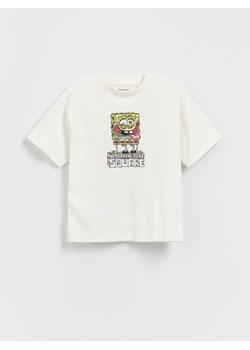 Reserved - T-shirt SpongeBob - złamana biel ze sklepu Reserved w kategorii T-shirty chłopięce - zdjęcie 182011690