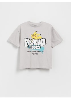 Reserved - Bawełniany t-shirt Pokemon - jasnoszary ze sklepu Reserved w kategorii T-shirty chłopięce - zdjęcie 182012050