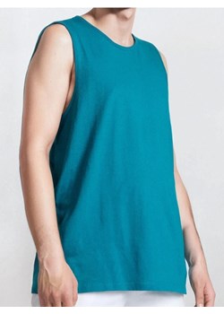 Sinsay - Bawełniany tank top - turkusowy ze sklepu Sinsay w kategorii T-shirty męskie - zdjęcie 182012874