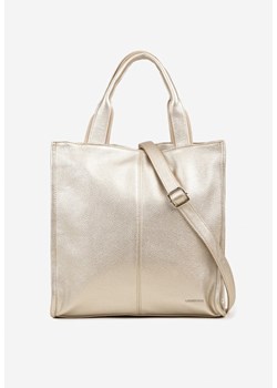 Złota Torebka Tote z Regulowanym Paskiem w Komplecie Soriale ze sklepu born2be.pl w kategorii Torby Shopper bag - zdjęcie 182019780