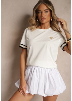 Biały Bawełniany T-shirt z Sercem Firile ze sklepu renee.pl w kategorii Bluzki damskie - zdjęcie 182020650