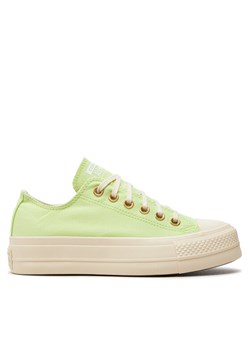 Trampki Converse Chuck Taylor All Star Lift Platform Ox A09913C Zielony ze sklepu eobuwie.pl w kategorii Trampki damskie - zdjęcie 182024083