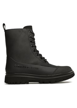Botki Calvin Klein Jeans Chunky Combat Laceup Boot Rub YW0YW01066 Czarny ze sklepu eobuwie.pl w kategorii Workery damskie - zdjęcie 182025121