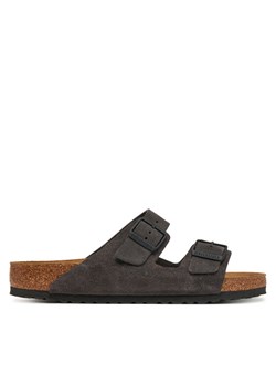 Klapki Birkenstock Arizona zamsz 1028603 Szary ze sklepu eobuwie.pl w kategorii Klapki męskie - zdjęcie 182025284