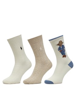 Zestaw 3 par wysokich skarpet damskich Polo Ralph Lauren 455972026001 Kolorowy ze sklepu eobuwie.pl w kategorii Skarpetki damskie - zdjęcie 182026374
