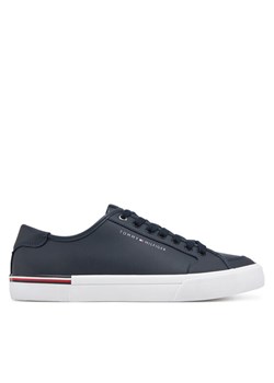 Sneakersy Tommy Hilfiger Core Corporate Vulc Leather FM0FM05399 Granatowy ze sklepu eobuwie.pl w kategorii Buty sportowe męskie - zdjęcie 182026980