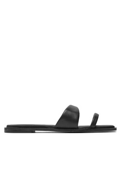 Klapki Calvin Klein Flat Slide Lth HW0HW02071 Czarny ze sklepu eobuwie.pl w kategorii Klapki damskie - zdjęcie 182028424