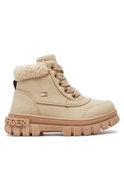 Trapery Tommy Hilfiger Lace-Up Bootie T1A5-33597-1628 M Beżowy ze sklepu eobuwie.pl w kategorii Buty zimowe dziecięce - zdjęcie 182028564