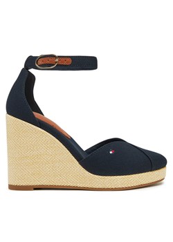 Półbuty Tommy Hilfiger Flag High Wedge Espad Closed Toe FW0FW08494 Granatowy ze sklepu eobuwie.pl w kategorii Espadryle damskie - zdjęcie 182029923