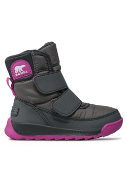 Śniegowce Sorel Childrens Whitney II Strap Wp NC3919 Szary ze sklepu eobuwie.pl w kategorii Buty zimowe dziecięce - zdjęcie 182031054