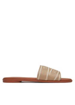 Klapki Tommy Hilfiger Webbing Mule FW0FW08421 Beżowy ze sklepu eobuwie.pl w kategorii Klapki damskie - zdjęcie 182031520