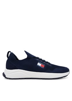 Sneakersy Tommy Jeans Runner Kntitted EM0EM01555 Granatowy ze sklepu eobuwie.pl w kategorii Buty sportowe męskie - zdjęcie 182032681