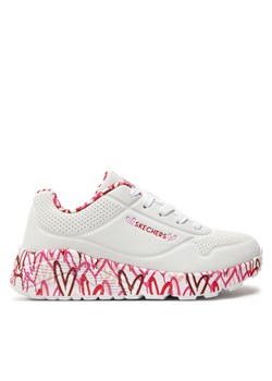 Sneakersy Skechers Uno Lite Lovely Luv 314976L/WRPK Biały ze sklepu eobuwie.pl w kategorii Buty sportowe dziecięce - zdjęcie 182032793