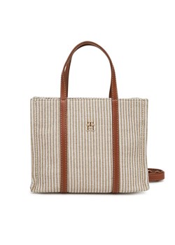 Torebka Tommy Hilfiger Th Premium Beach Le Mini Tote AW0AW17208 Beżowy ze sklepu eobuwie.pl w kategorii Torby Shopper bag - zdjęcie 182034794