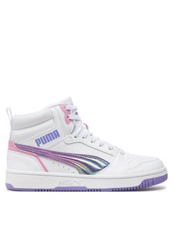 Sneakersy Puma Rebound V6 Mid Bouncy Sky Jr 398725 01 Biały ze sklepu eobuwie.pl w kategorii Buty sportowe dziecięce - zdjęcie 182034834