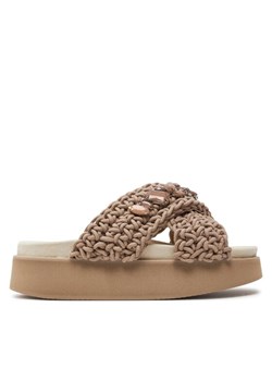 Klapki Inuikii Woven Stones Platform 70103-106 Brązowy ze sklepu eobuwie.pl w kategorii Klapki damskie - zdjęcie 182034924