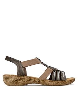 Sandały Rieker 65861-45 Szary ze sklepu eobuwie.pl w kategorii Espadryle damskie - zdjęcie 182037644
