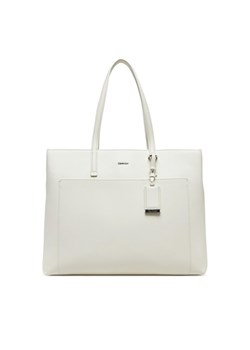 Torebka Calvin Klein Ck Must Medium Shopper W/Pocket K60K613019 Écru ze sklepu eobuwie.pl w kategorii Torebki damskie - zdjęcie 182037653