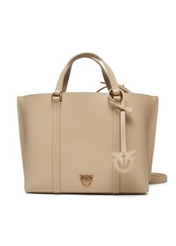 Torebka Pinko Carrie Shopper Classic AI 24-25 PLTT 102833 A1LF Beżowy ze sklepu eobuwie.pl w kategorii Torebki damskie - zdjęcie 182038131