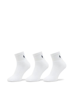 Zestaw 3 par wysokich skarpet męskich Polo Ralph Lauren 449655220003 Biały ze sklepu eobuwie.pl w kategorii Skarpetki męskie - zdjęcie 182038653