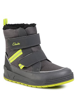 Śniegowce Clarks Jumper Jump K 261535787 Szary ze sklepu eobuwie.pl w kategorii Buty zimowe dziecięce - zdjęcie 182038974