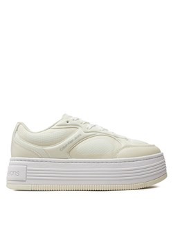 Sneakersy Calvin Klein Jeans Bold Platf Low Lace Mix In Mtl YW0YW01471 Beżowy ze sklepu eobuwie.pl w kategorii Buty sportowe damskie - zdjęcie 182039061