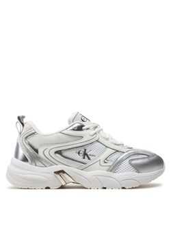 Sneakersy Calvin Klein Jeans Retro Tennis Low Lace Mh Ml Mr YW0YW01381 Biały ze sklepu eobuwie.pl w kategorii Buty sportowe damskie - zdjęcie 182039473