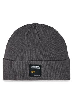 Czapka Alpha Industries Label Beanie 118934 Szary ze sklepu eobuwie.pl w kategorii Czapki zimowe męskie - zdjęcie 182039843