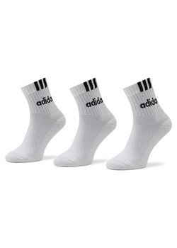 Skarpety wysokie unisex adidas 3-Stripes Linear Half-Crew Cushioned Socks 3 Pairs HT3437 Biały ze sklepu eobuwie.pl w kategorii Skarpetki męskie - zdjęcie 182040070