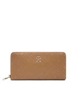 Duży Portfel Damski Tommy Hilfiger Th Distinct Lrg Za Mono AW0AW17258 Brązowy ze sklepu eobuwie.pl w kategorii Portfele damskie - zdjęcie 182040124