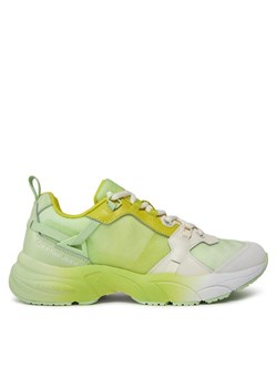 Sneakersy Calvin Klein Jeans Retro Tennis Low Lace Mix Ml Sat YW0YW01307 Zielony ze sklepu eobuwie.pl w kategorii Buty sportowe damskie - zdjęcie 182040501