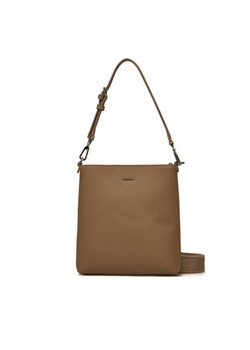 Torebka Calvin Klein Ck Must Small Bucket_Caviar K60K613129 Brązowy ze sklepu eobuwie.pl w kategorii Torebki damskie - zdjęcie 182040774