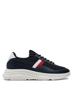 Sneakersy Tommy Hilfiger Modern Runner Premium Knit FM0FM05135 Granatowy ze sklepu eobuwie.pl w kategorii Buty sportowe męskie - zdjęcie 182041110
