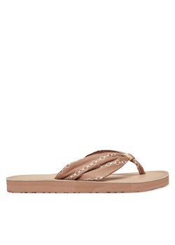 Japonki Tommy Hilfiger Th Chain Print Elevated Sandal FW0FW08519 Beżowy ze sklepu eobuwie.pl w kategorii Klapki damskie - zdjęcie 182041123