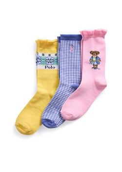 Zestaw 3 par wysokich skarpet dziecięcych Polo Ralph Lauren 448969099001 Kolorowy ze sklepu eobuwie.pl w kategorii Skarpetki dziecięce - zdjęcie 182042183