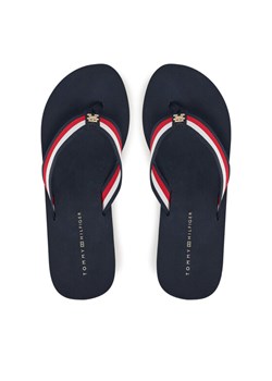 Japonki Tommy Hilfiger Th Corporate Wedge Beach Sandal FW0FW08520 Granatowy ze sklepu eobuwie.pl w kategorii Klapki damskie - zdjęcie 182042272