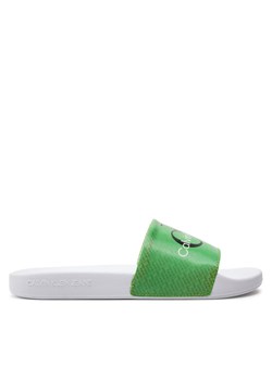 Klapki Calvin Klein Jeans Slide Lenticular Ml Wn YW0YW01403 Zielony ze sklepu eobuwie.pl w kategorii Klapki damskie - zdjęcie 182042332