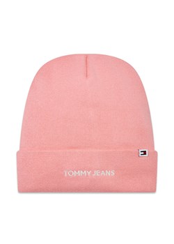 Czapka Tommy Jeans Tjw Linear Logo Beanie AW0AW15843 Różowy ze sklepu eobuwie.pl w kategorii Czapki zimowe damskie - zdjęcie 182043691